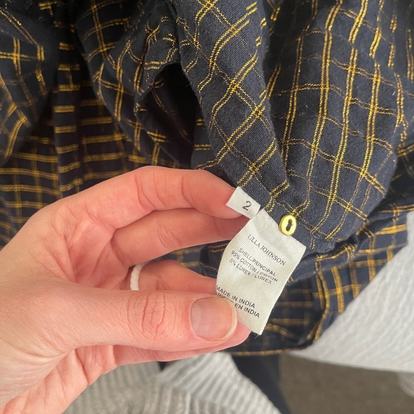 NWOT ULLA JOHNSON Midnight Navy Gold Dion Babydoll Dress 2 RARE - Picture 11 of 15